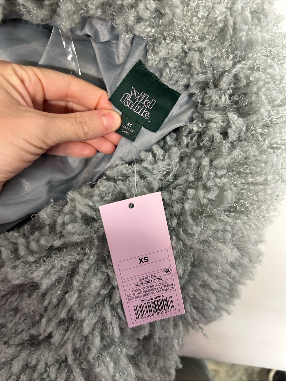 Women’s Plush Teddy Coat - Light Gray Sherpa size xs NWT - Picture 3 of 6